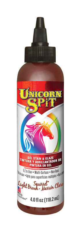 Unicorn Spit Flat Squirrel Light Brown Gel Stain and Glaze 4 oz (Pack of 6).