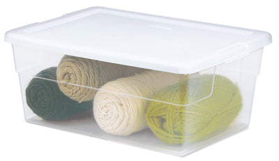 Wholesale Sterilite Storage Box w/Lid - 16qt CLEAR/WHITE