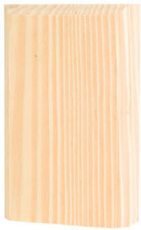Trim Block Moulding, Corner Base, Oak, 6 x 3.75 x 1-In.