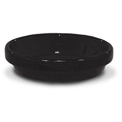 Saucer, Black Ceramic, 7.75 x 1.75-In. (Pack of 10)