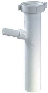 Dishwasher Branch Baffled Tailpiece, White Plastic
