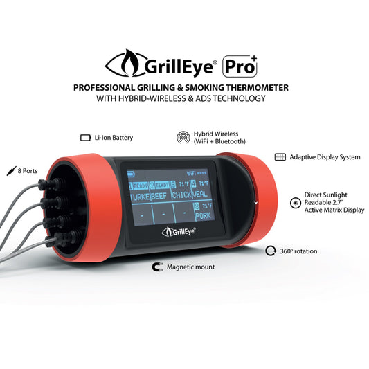 GrillEye Pro Plus Digital WiFi Enabled Bluetooth Enabled Meat Thermometer