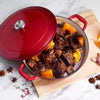 Tramontina USA Gradated Red & Off-White Enameled Cast-Iron Series 1000 Covered Braiser 4 qt.