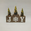 Celebrations Joy Blocks With Trees Christmas Decoration (Pack of 6)