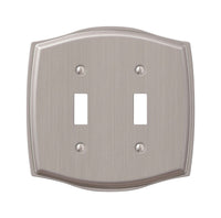 Amerelle  Sonoma  Brushed Nickel  2 gang Stamped Steel  Toggle  Wall Plate  1 pk
