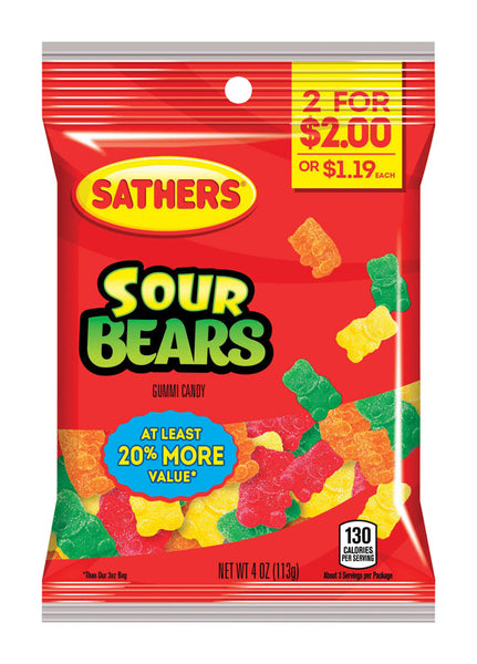 Ositos de peluche agrios de Sathers, 4 oz (paquete de 12)