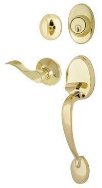 Ultra Hardware 42064 Polished Brass Lexington Series Plus Handle Set