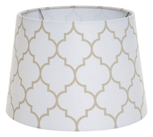 Living Accents  Drum  Brown/White  Fabric  Lamp Shade  1 pk