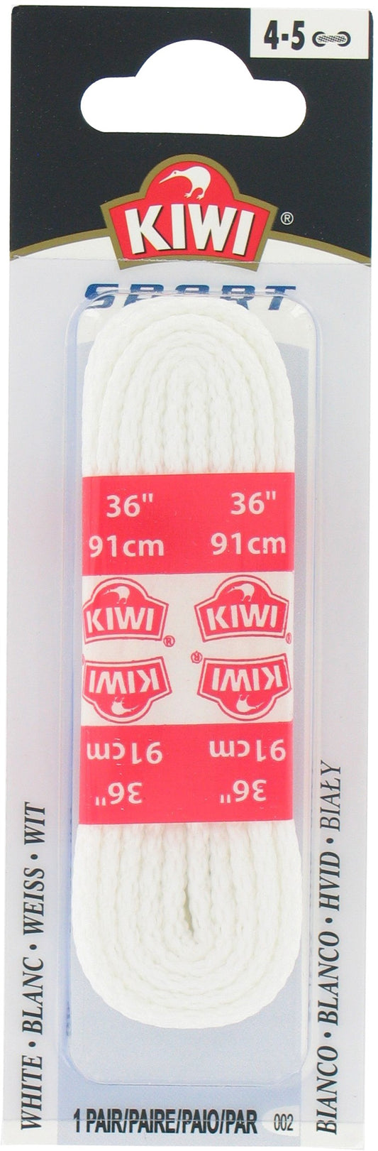 Kiwi 70443 36 White Kids Sport Shoe Laces