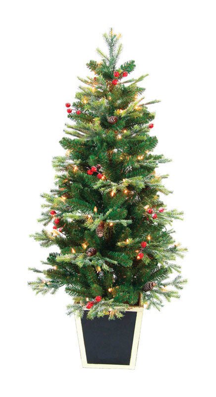 Greenfields  4-1/2 ft. Clear  Prelit Whitehorse Berry  Artificial Tree  100 lights