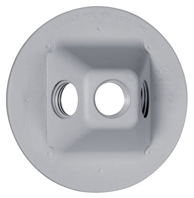 TayMac  Round  Plastic  1 gang Weatherproof Cover  For Light Fixtures