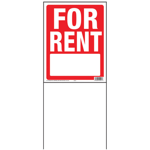 Hy-Ko  English  Red  For Rent  Yard Sign  42 in. H x 15 in. W (Pack of 3)