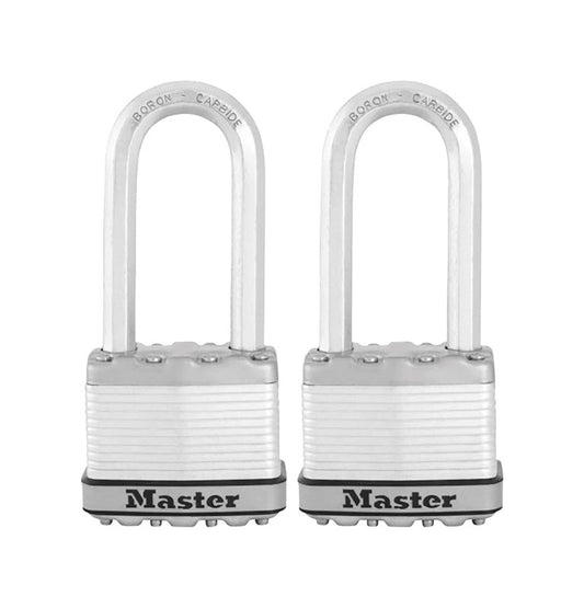Master Lock 2 in.   W Steel Dual Ball Bearing Locking Padlock 2 pk Keyed Alike