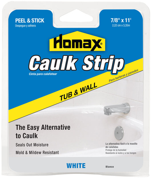 Homax 34015 7/8 White Tub & Wall Caulk Strip