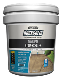 RockSolid Semi-Transparent Concrete Stain & Sealer, Low-Gloss Tint Base, 5-Gallons