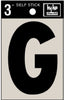 Hy-Ko 3 in. Black Vinyl Letter G Self-Adhesive 1 pc. (Pack of 10)