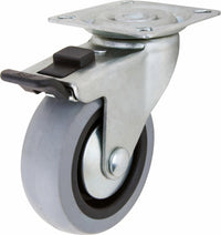 TPR Swivel Caster With Brake, 3-In.