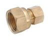 Anderson Metals 3/8 in.   Compression  T X 1/2 in.   D FIP  Brass Coupling