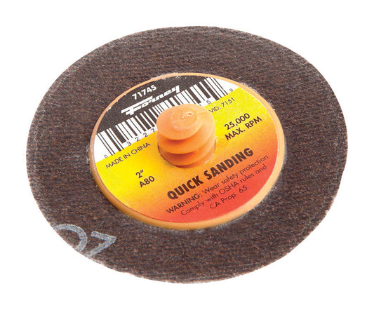 Forney Quick Change 2 in. Aluminum Oxide Adhesive Sanding Disc 80 Grit 1 pk