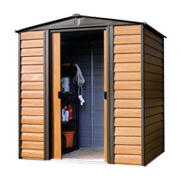 Arrow Woodridge 6 ft. x 5 ft. Metal Horizontal Peak Storage Shed without Floor Kit