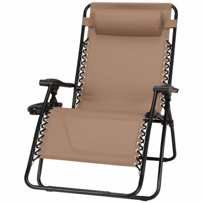 Sunny Isles Zero Gravity Chair, Coated Steel Frame, Mocha, XL
