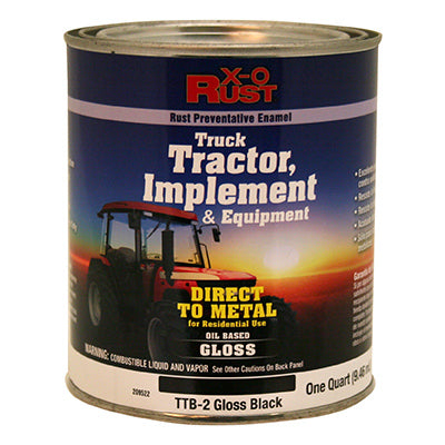 Rust-Preventative Paint & Primer, Direct to Metal, Truck, Tractor, Implement & Equipment, Gloss Black, 1-Qt.
