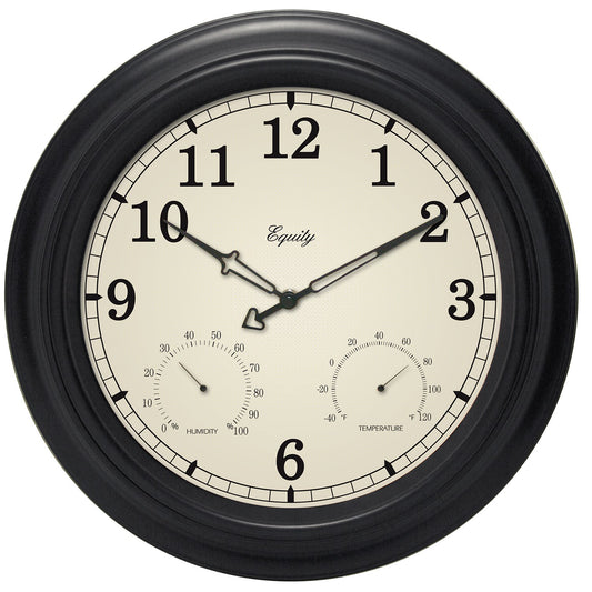 Equity 27915 15.5 Analog Wall Clock With Temperature And Humidity