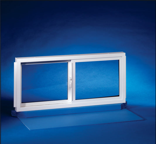 Duo-Corp Vinyl & 1.5 Thick in. Insulated Glass Double Slider Basement Window 32 x 18 in.