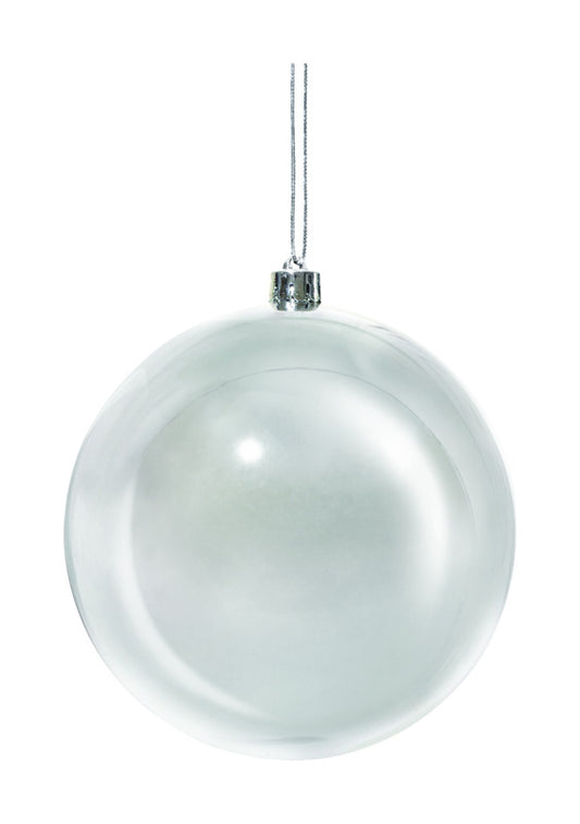 Celebrations Ball Christmas Ornament Silver Plastic 1 pk (Pack of 12)