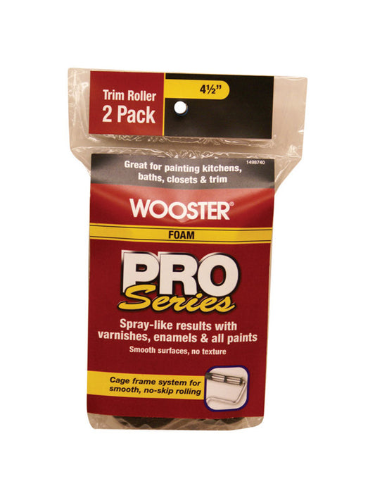 Wooster  Pro Series  Foam  4-1/2 in. W Trim  Paint Roller Cover  2 pk