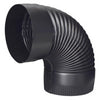Imperial Manufacturing Group BM0023 6" Black Matte 90° Corrugated Stovepipe Elbow