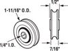 Prime-Line  1-11/16 in. Dia. x 1/3 in. L Plastic/Steel  Roller Assembly  2 pk