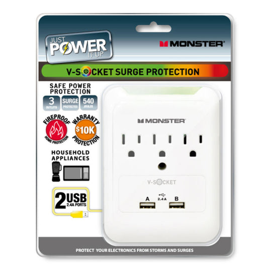 Monster  Just Power It Up  540 J 3 outlets Surge Tap