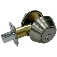 Wavelet Single-Cylinder Deadbolt, Satin Nickel (Pack of 2)