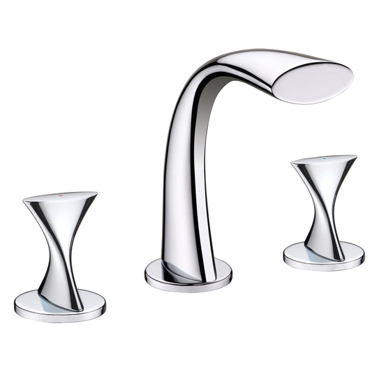 Ultra Faucets Twist Polished Chrome Widespread Bathroom Sink Faucet 6-10 in.