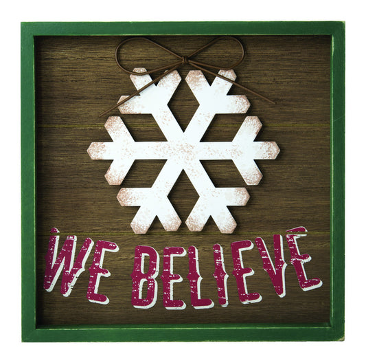 Hallmark We Believe Framed Plaque Christmas Decoration Multicolored Wood 8 in. 1 pk (Pack of 2)