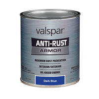 Valspar Anti-Rust Armor Indoor and Outdoor Gloss Dark Blue Oil-Based Enamel Rust Prevention Paint 1