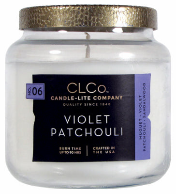 Candle lite 4274067 14 Oz Violet Patchouli CLCo Jar Candle With Metal Lid (Pack of 3)