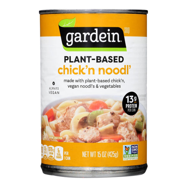 Gardein - Sopa de pollo con fideos a base de plantas - Caja de 12-15 oz