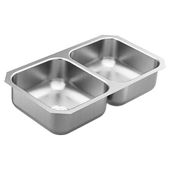 31.75 x 18.25 stainless steel 18 gauge double bowl sink