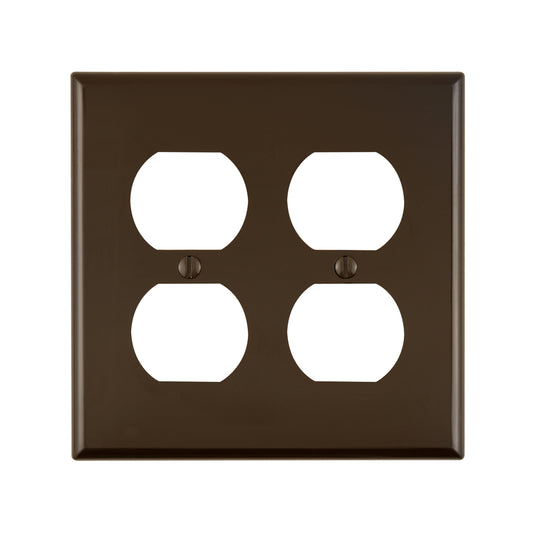 Leviton Brown 2 gang Thermoplastic Nylon Duplex Outlet Wall Plate 1 pk