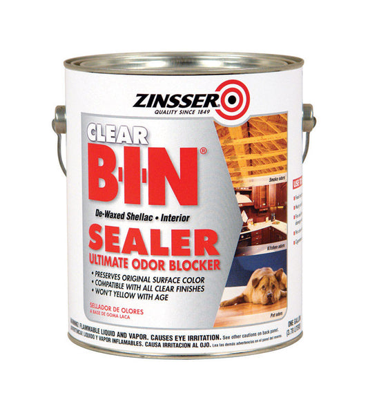 Zinsser B-I-N Clear Shellac-Based Odor Blocking Sealer 1 gal (Pack of 2).