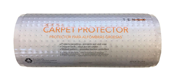 Protector de alfombra antideslizante transparente Tenex de 75 pies de largo y 27 pulgadas de ancho