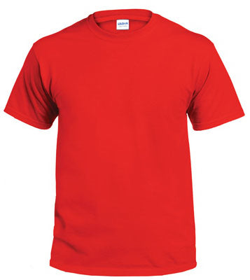 T-Shirt, Short-Sleeve, Red Cotton, Medium (Pack of 2)