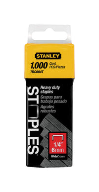 Stanley 1/4 in. L Wide Crown Heavy Duty Staples 1000 pk