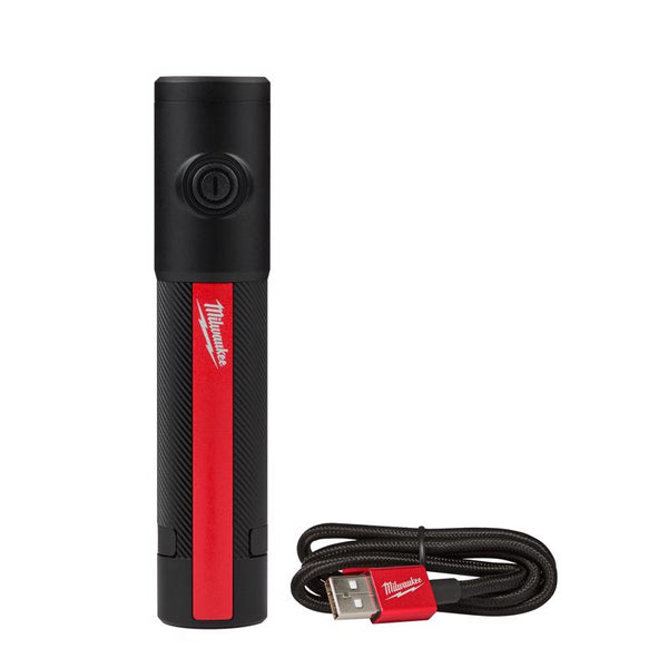 Linterna recargable LED negra/roja de 500 lúmenes de Milwaukee