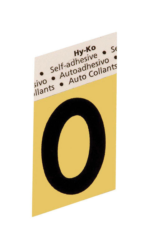 Hy-Ko 1-1/2 in. Black Aluminum Letter O Self-Adhesive 1 pc. (Pack of 10)