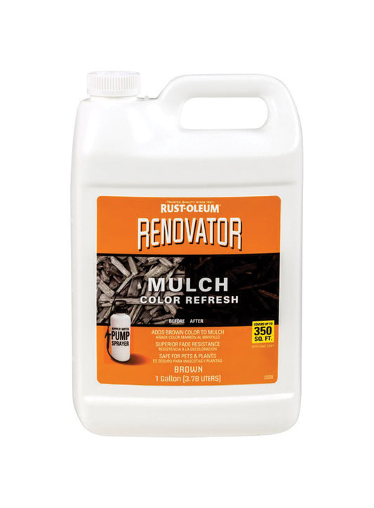 Rust-Oleum Renovator Mulch Color Refresh Semi-Transparent Brown Color Stain 1 gal. (Pack of 2)
