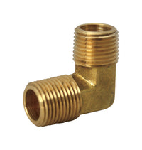 JMF 1/2 in. MPT x 1/2 in. Dia. MPT Yellow Brass Elbow (Pack of 5)