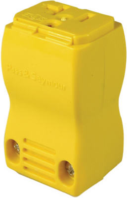 Self Hinged Connector, 2-Pole, 3-Wire Grounding, Yellow, NEMA 5-20R, 20-Amp, 125-Volt